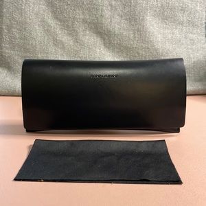 Saint Laurent Black Leather Sunglasses Case